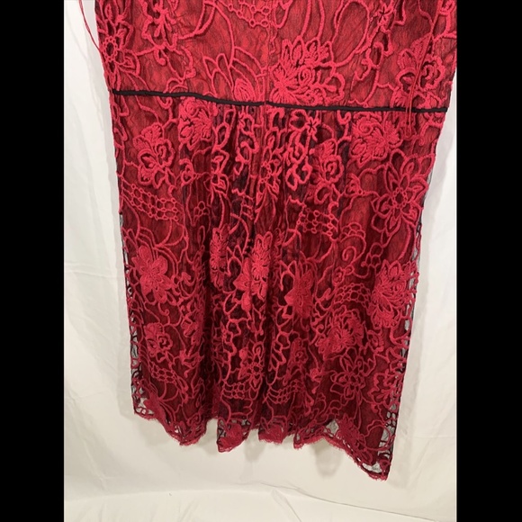 NWOT Adrianna Papell Kahlo Flare Lace Dress, 20W, Red - Picture 11 of 12